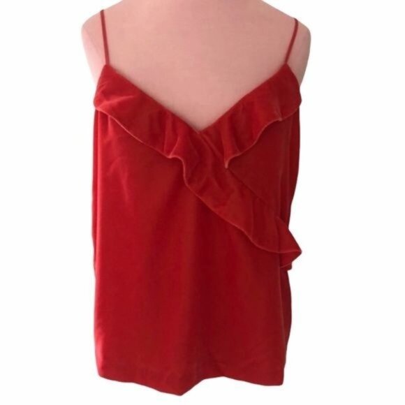 J. Crew Velvet Going Out Top in Poppy Red Size 6 NWT - Picture 2 of 6